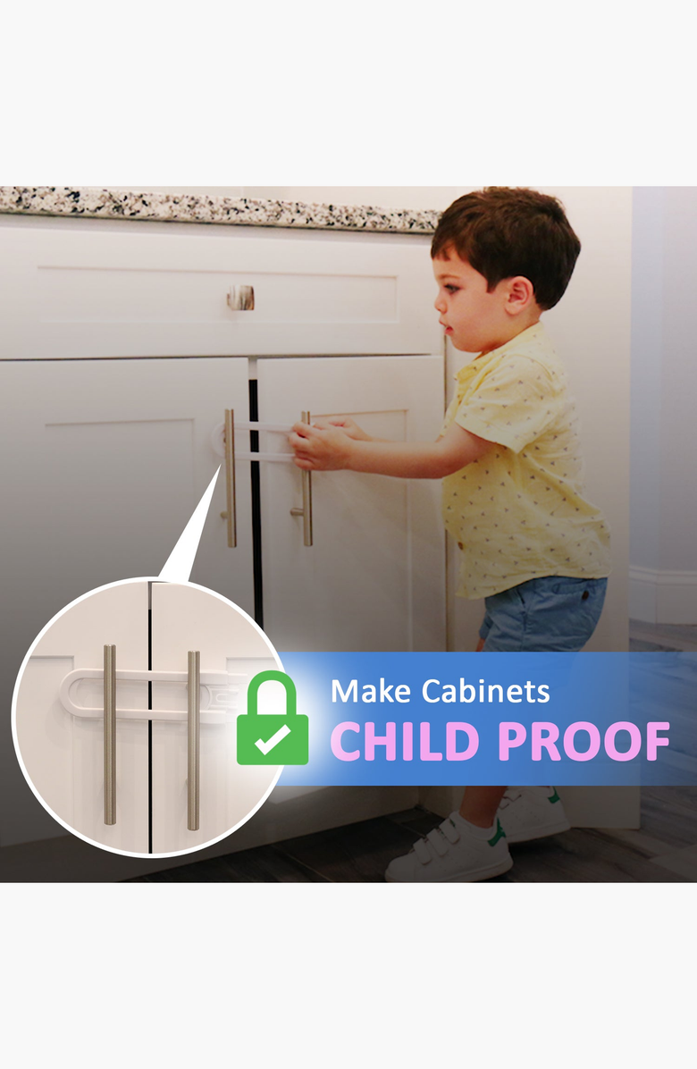 Jool Baby Sliding Cabinet Locks, Alternate, color, White 8 Pack