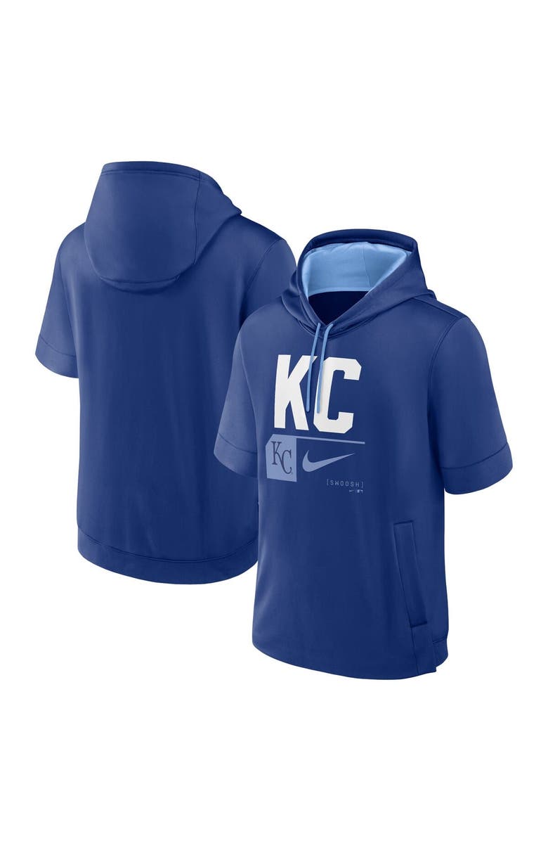 Nike Men's Nike Royal Kansas City Royals Tri Code Lockup Short Sleeve Pullover Hoodie, Main, color, Royal