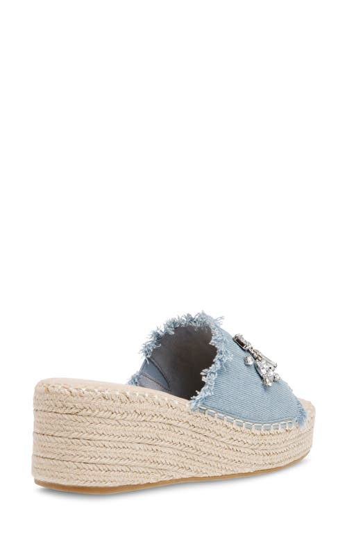Anne Klein Crystal Espadrille Slide Sandal In Denim