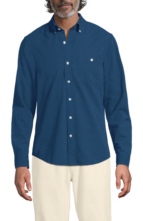 Long Sleeve Seersucker Shirt