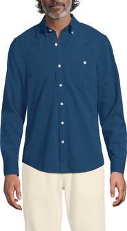 Lands' End Long Sleeve Seersucker Shirt