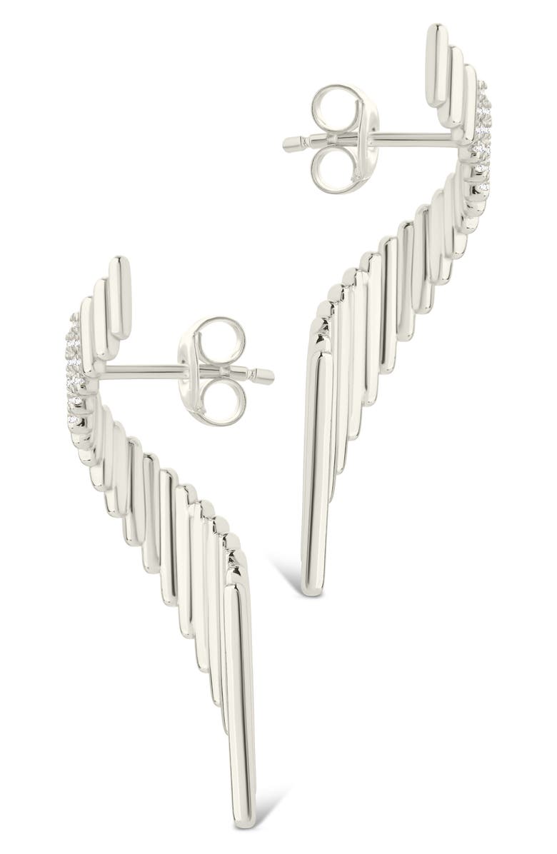 Sterling Forever Andrea Cubic Zirconia Drop Earrings, Alternate, color, Silver