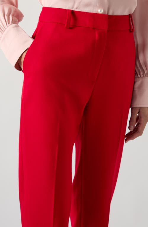 Lk Bennett Mya Cropped Twill Cigarette Trousers In Red