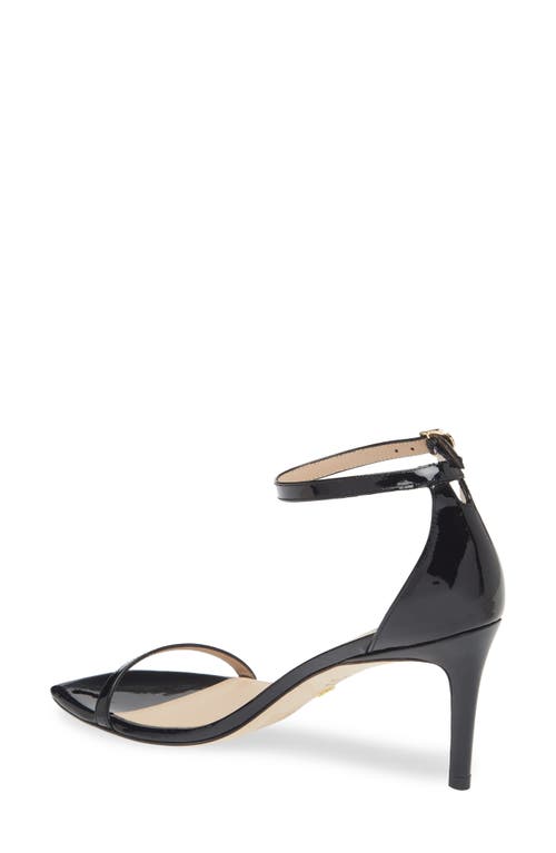 Stuart Weitzman Nudistcurve 100 Smooth Leather Sandal In Black