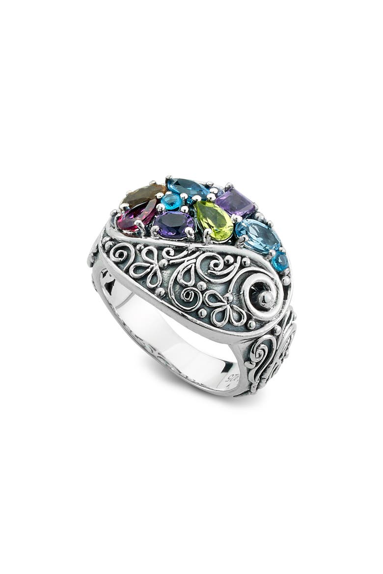 Sterling Silver Multi Gem Paisley Ring, Main, color, MULTI