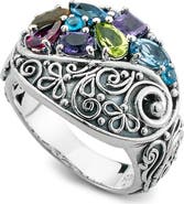 SAMUEL B. Sterling Silver Multi Gem Paisley Ring