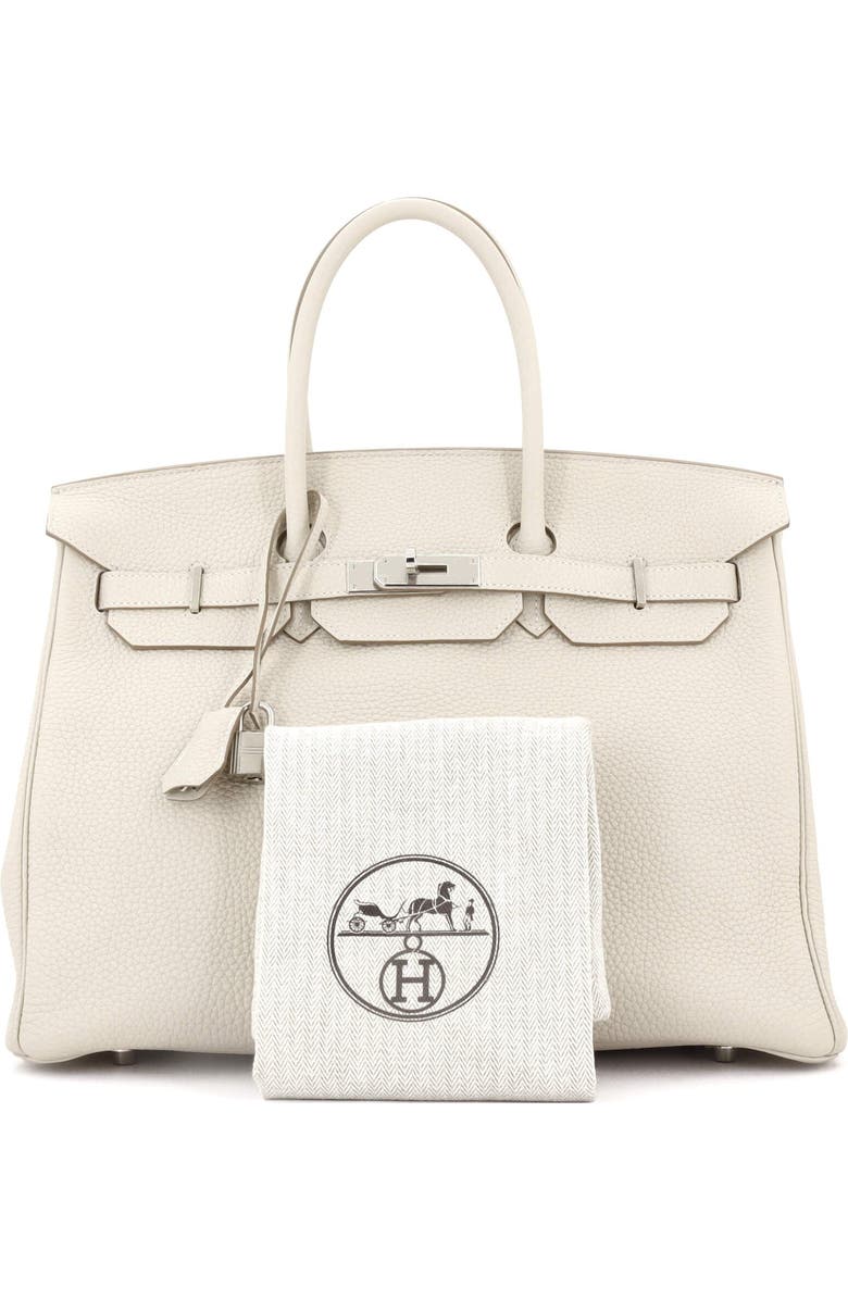 Pre-Owned Hermes Birkin Handbag Light Togo with Palladium Hardware 35, Alternate, color, Beton