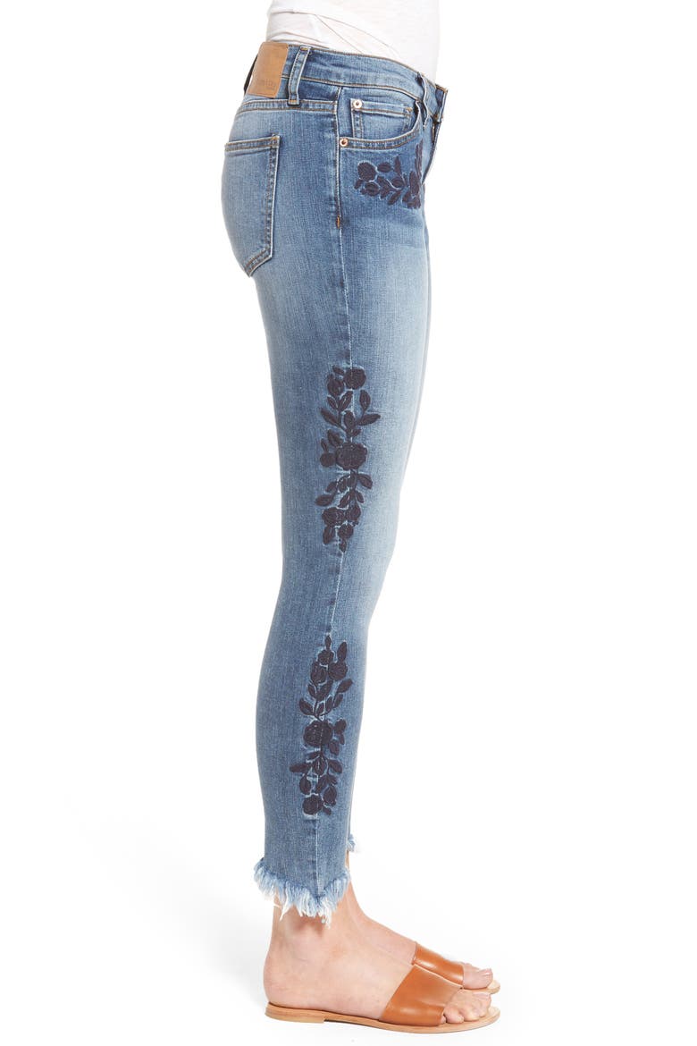 Lola Embroidered Ankle Jeans, Alternate, color, BOOGALOO