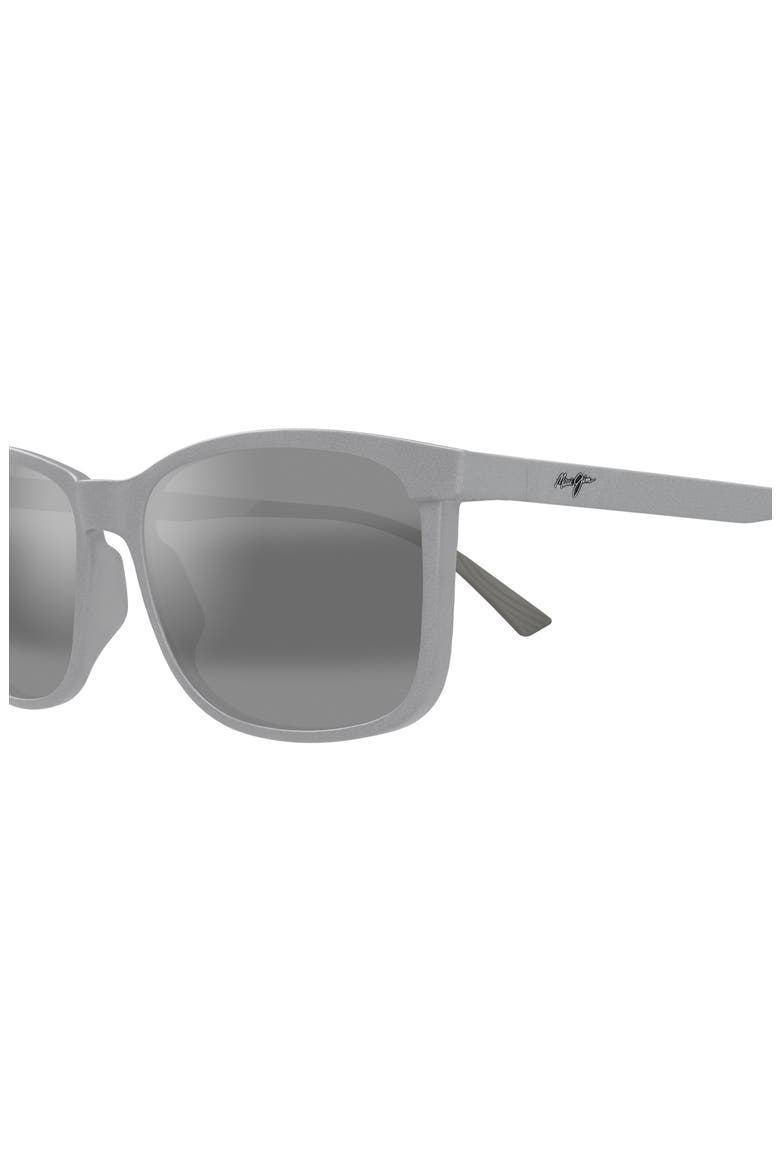 Hulili 57mm Polarized Rectangular Sunglasses, Alternate, color, MATTE GREY
