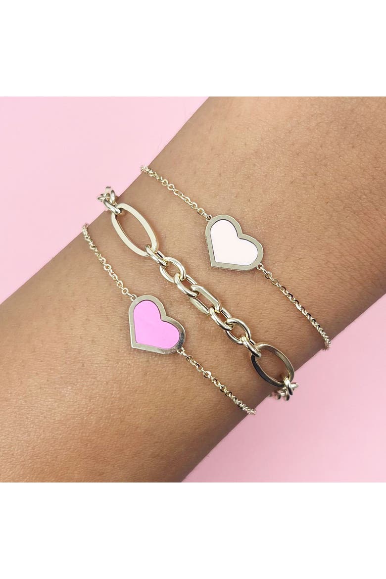 Bubblegum Pink Single Heart Bracelet, Alternate, color, Bubblegum Pink