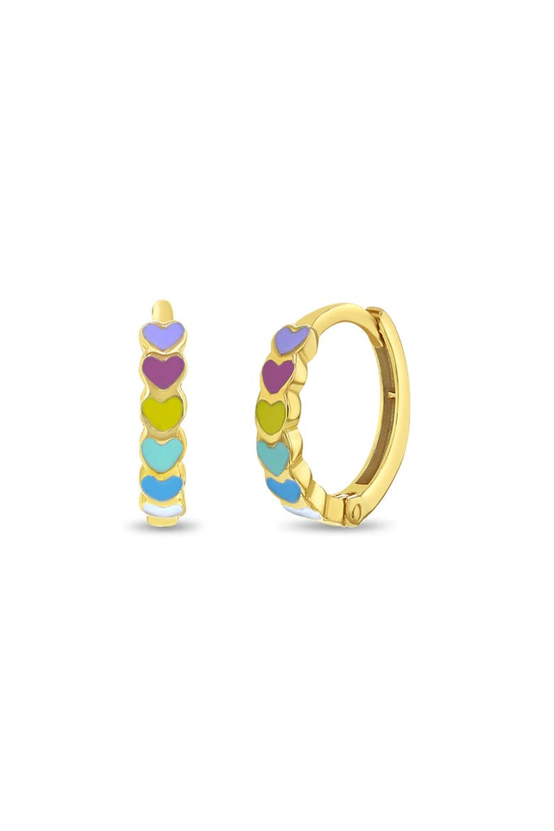 14k Multicolored Heart Cascade Earrings, Main, color, Gold