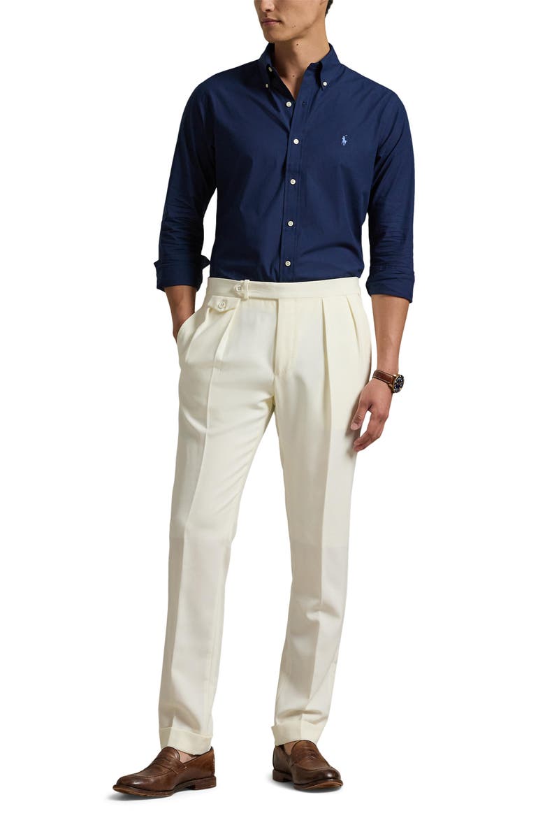 Classic Fit Stretch Cotton Poplin Button-Down Shirt, Alternate, color, NEWPORT NAVY