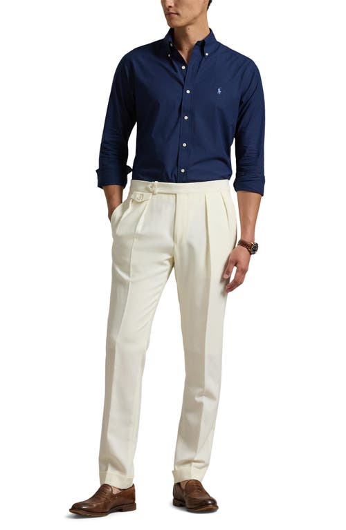 Shop Polo Ralph Lauren Stretch Cotton Poplin Button-down Shirt In Newport Navy