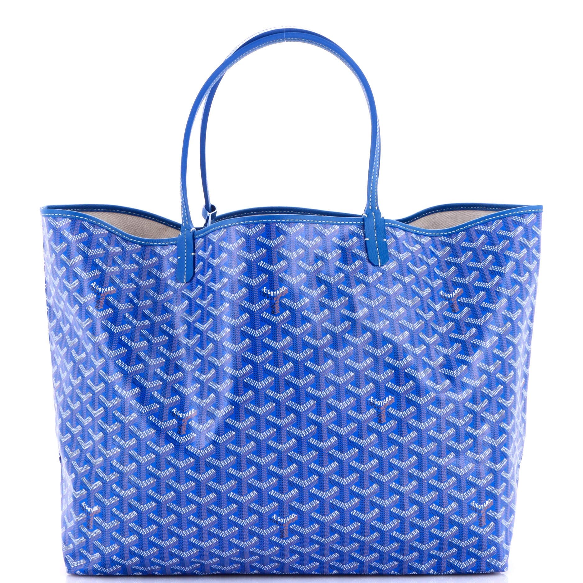 Pre-Owned Goyard Saint Louis Tote Coated Canvas PM, Main, color, Blue