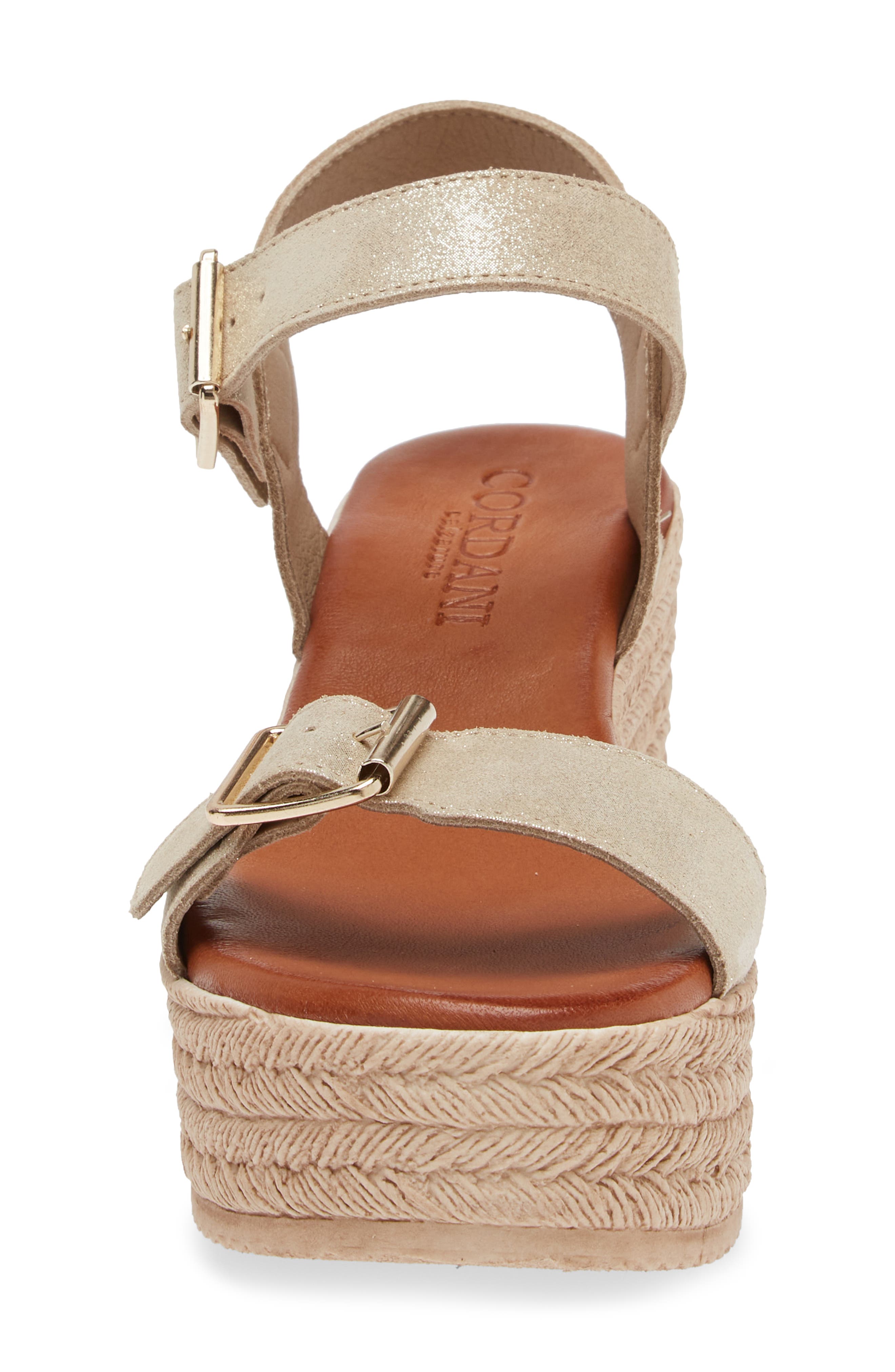 Cordani Betsy Espadrille Wedge Sandal, Alternate, color, Dusty Gold