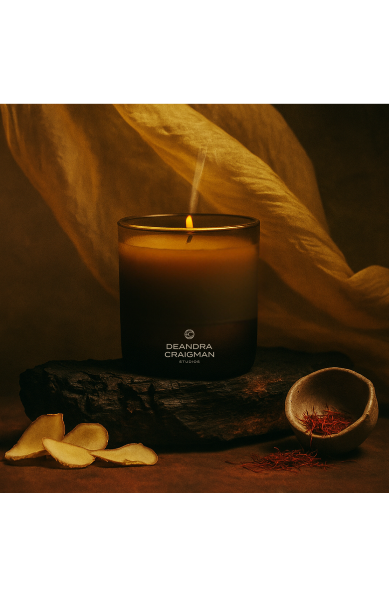 DeAndra Craigman Studios Spiced Saffron & Citrine Candle & Playlist, Alternate, color, Brown