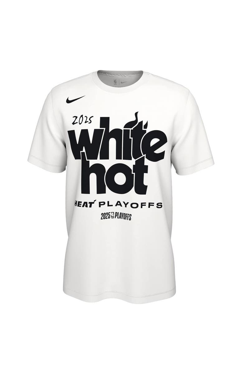 Nike Unisex Nike White Miami Heat 2025 NBA Playoffs On-Court Mantra T-Shirt, Alternate, color, 