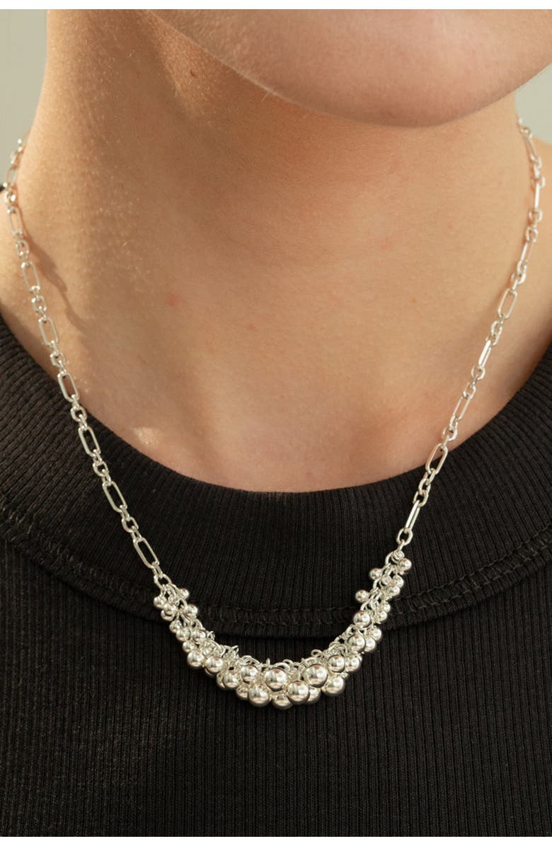 Bearfruit Jewelry Sterling Silver Vivienne Statement Bouquet Chain Necklace, Alternate, color, Silver