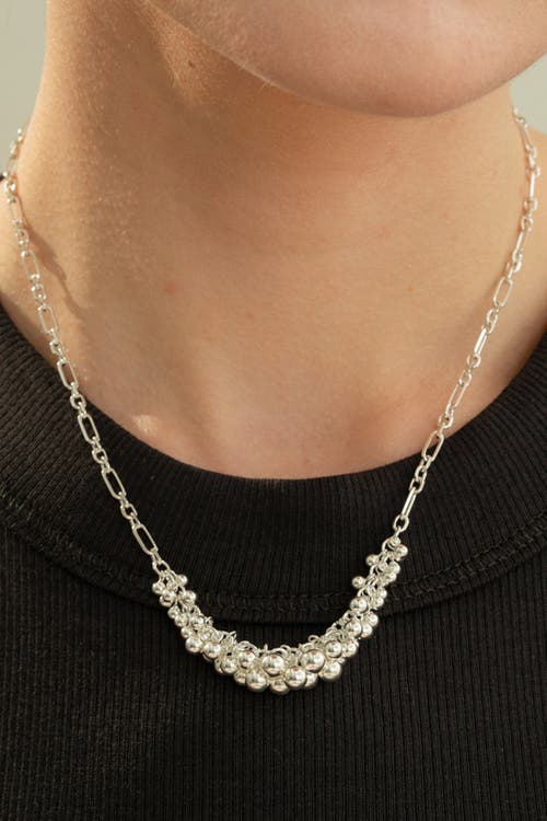 Bearfruit Jewelry Sterling Silver Vivienne Statement Bouquet Chain Necklace & Bracelet Set In Metallic