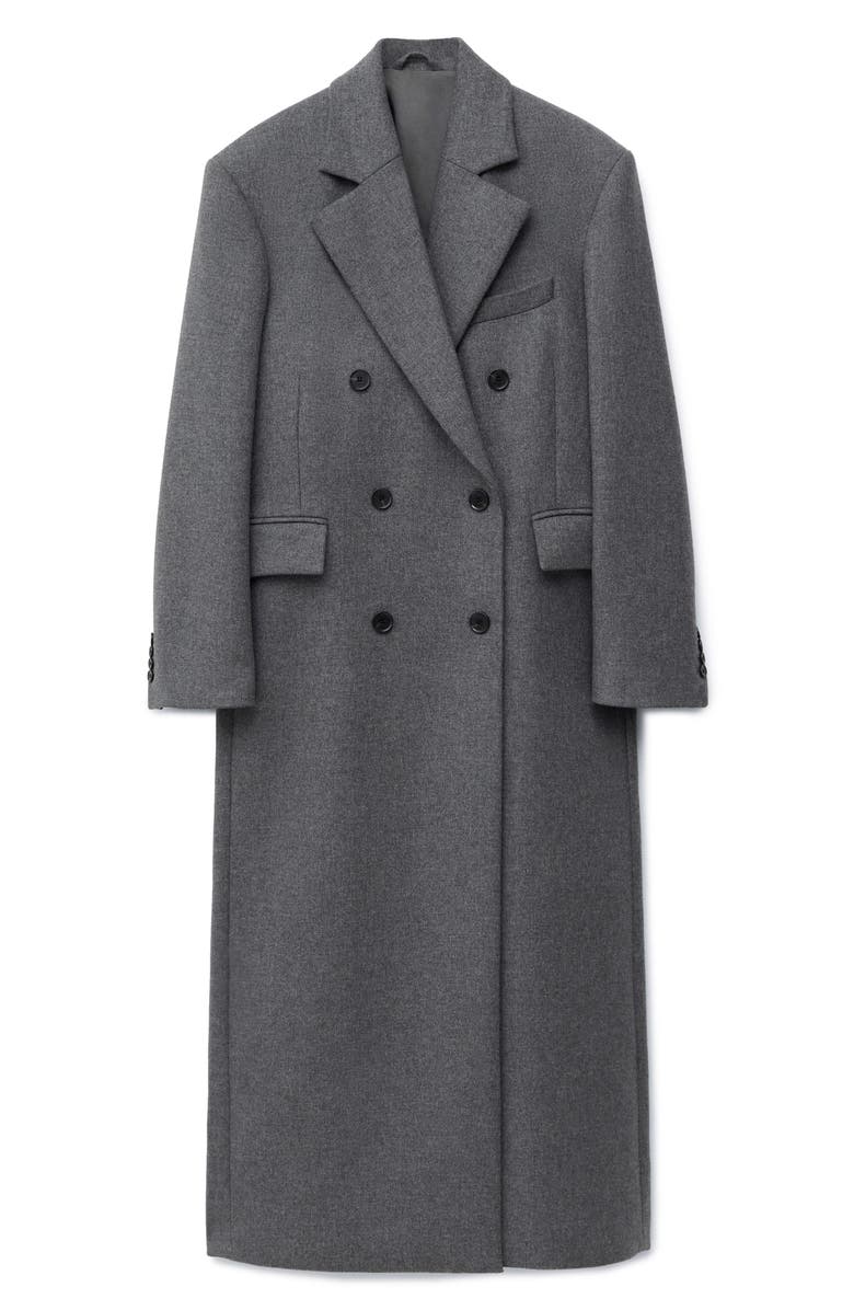 & Other Stories Longline Double Breasted Coat, Alternate, color, Grey Dark