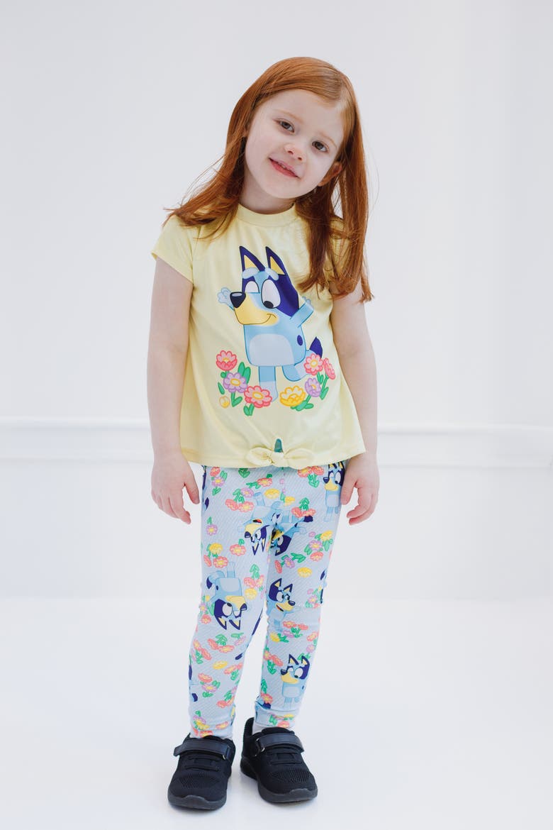 2-Piece Tee and Leggings Set, Alternate, color, Bluey Yellow Sky Blue