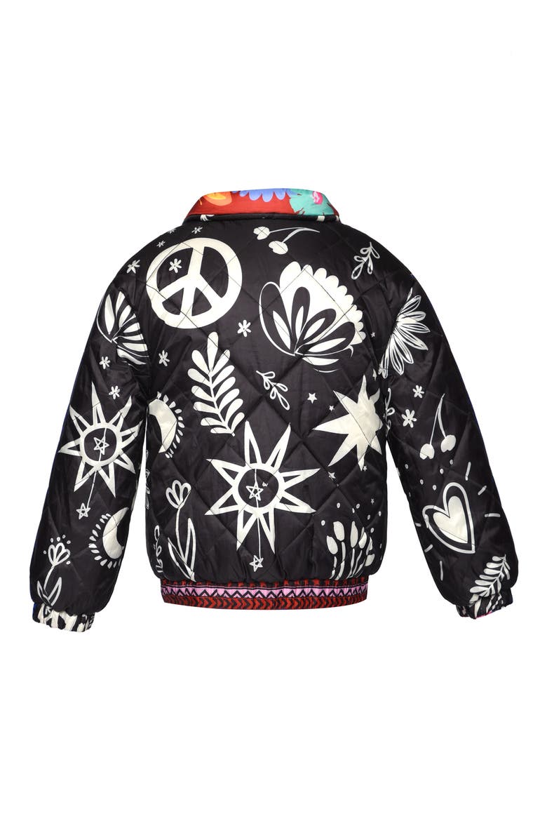 Kids' Reversible Puffer Jacket, Alternate, color, BLACK MULTI