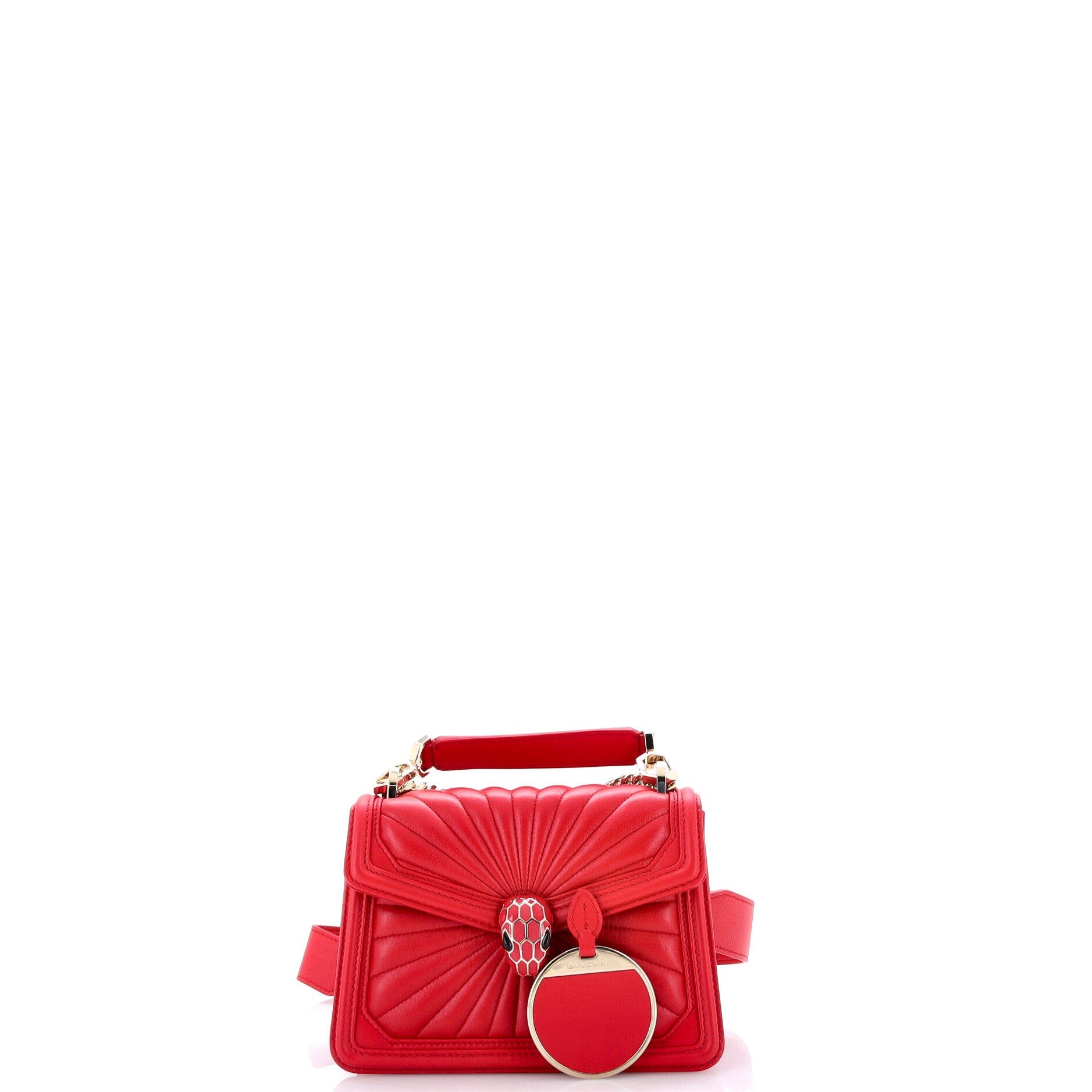 Serpenti Diamond Blast Shoulder Bag Quilted Leather Mini, Alternate, color, Red