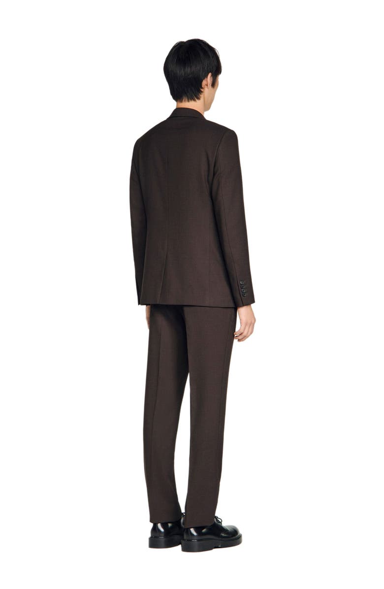 SANDRO Wool suit jacket, Alternate, color, Chocolate