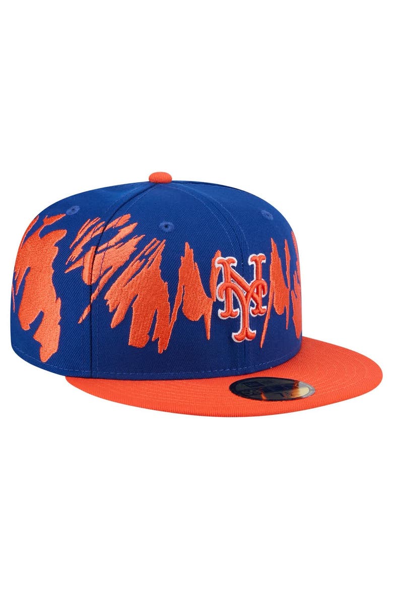 Men's New Era Royal/Orange New York Mets Retro Pattern 59FIFTY Fitted Hat, Alternate, color, Royal