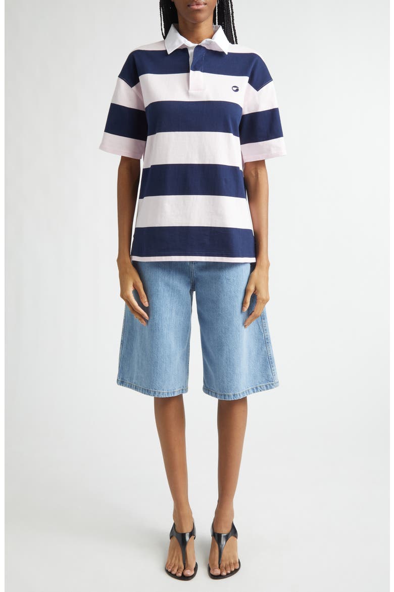 Stripe Cotton Polo, Alternate, color, PINK-BLUE