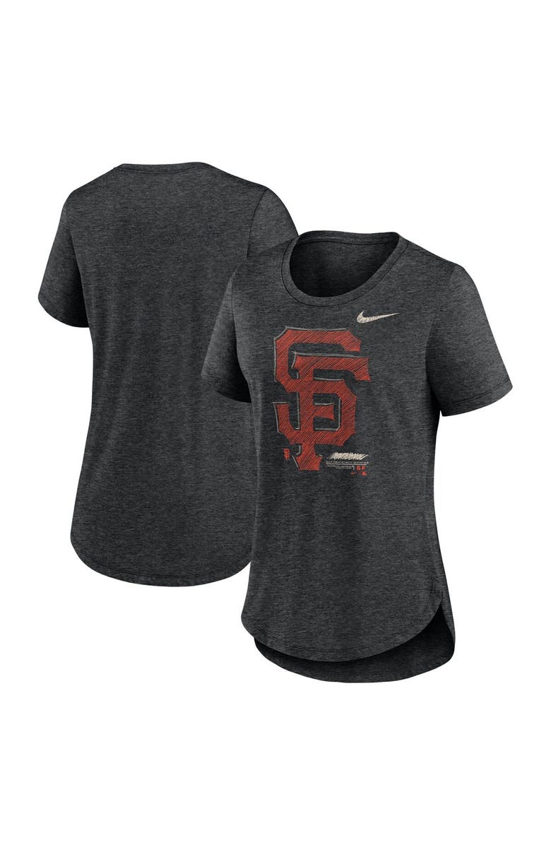 Nike Women's Nike Heather Black San Francisco Giants Touch Tri-Blend T-Shirt, Main, color, 