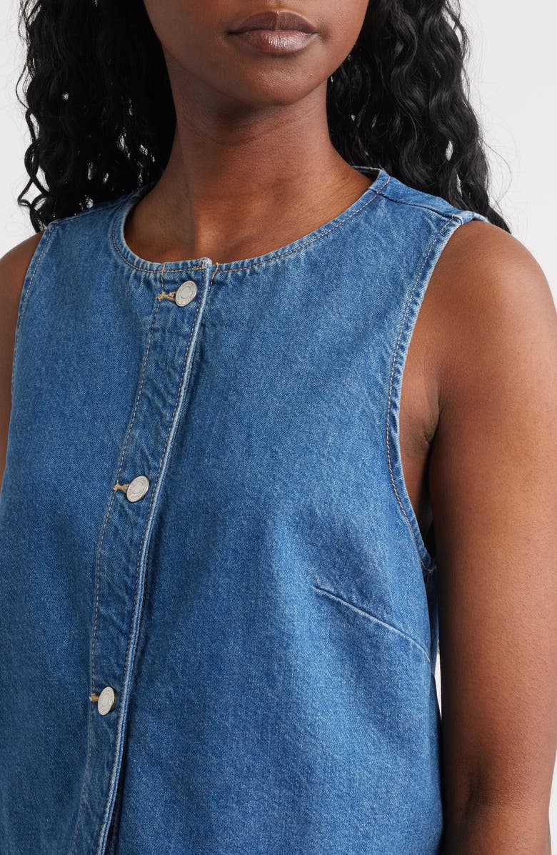 & Other Stories Denim Vest, Alternate, color, Blue Dusty Light