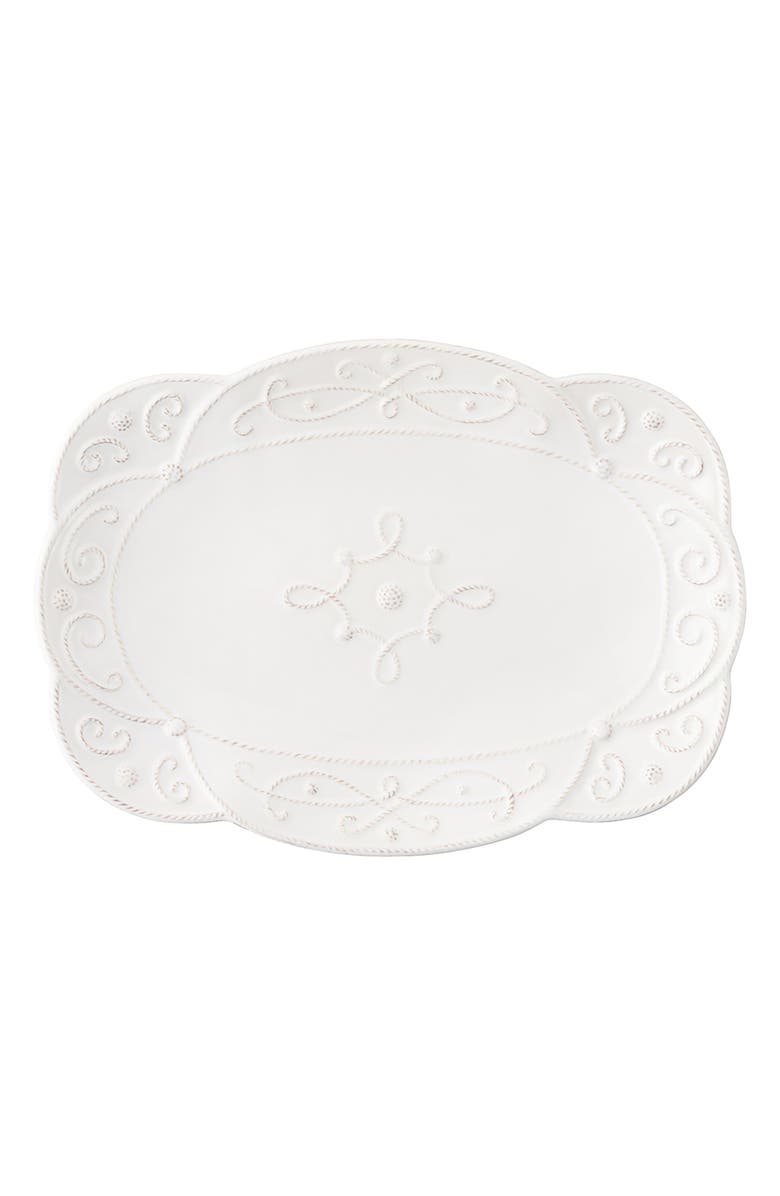 Juliska Jardins du Monde Ceramic Platter, Main, color, Whitewash