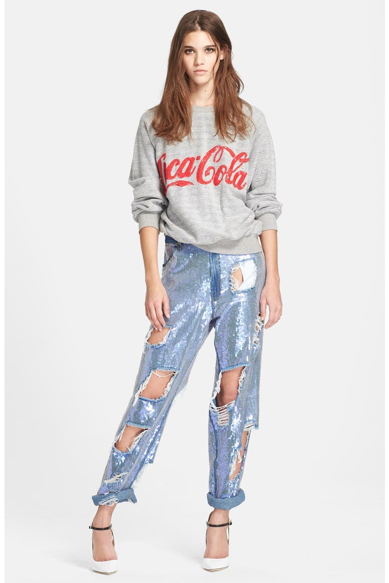 Destroyed Sequin Jeans, Alternate, color, ULTRAVIOLET