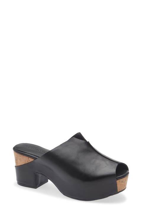 Gamma Peep Toe Platform Slide Sandal (Women)