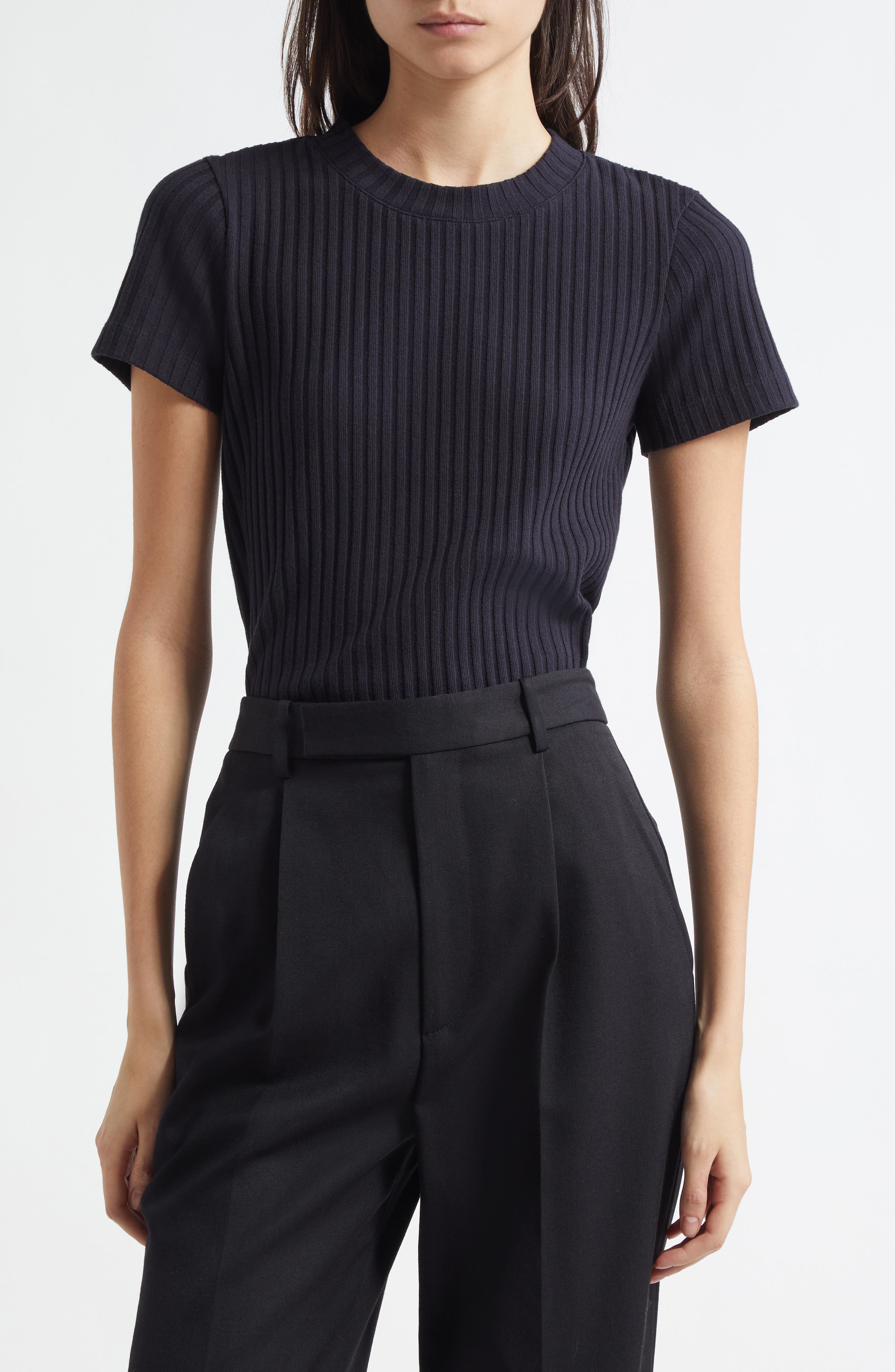 Vince Rib Crewneck Top