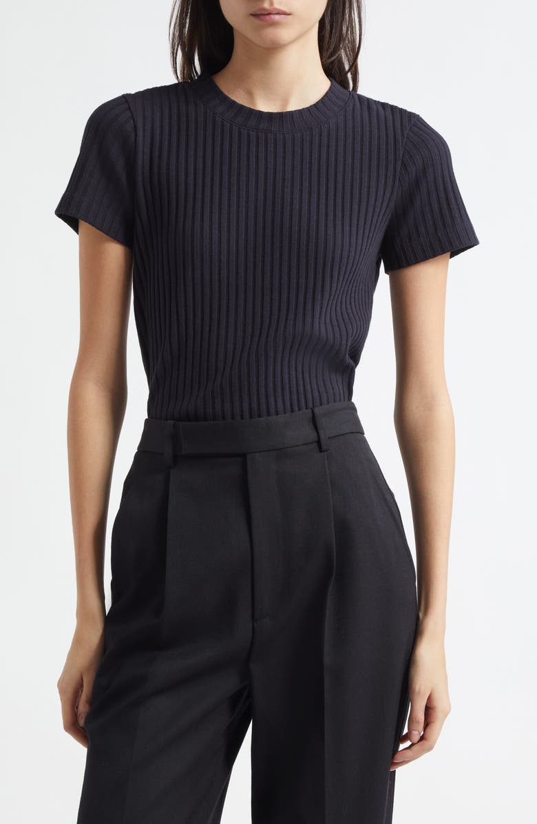 Vince Rib Crewneck Top, Main, color, Coastal Blue