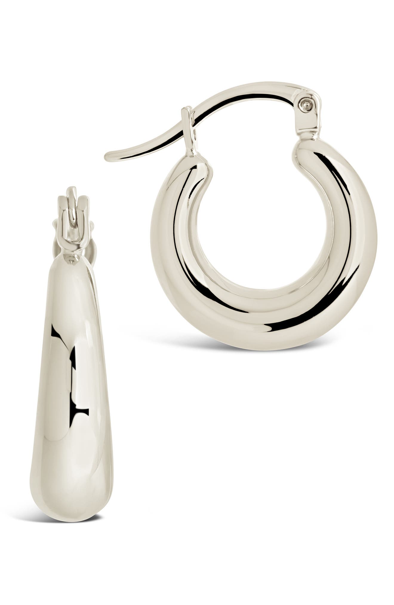 Sterling Forever Graduated Tube Hoop Earrings