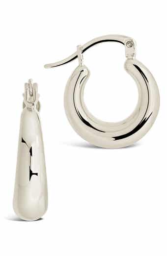 Sterling Forever Graduated Tube Hoop Earrings