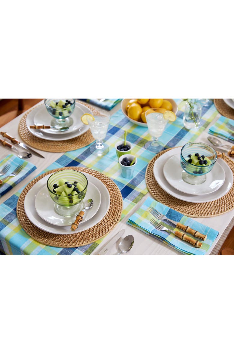 Solino Home Linen Table Runner for Dining Table, Holiday and Everyday Table Decor - Summer Madras Plaid, Alternate, color,