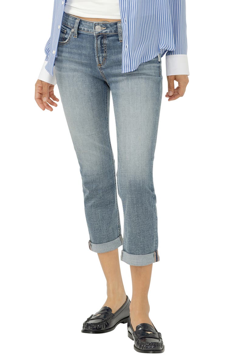 Silver Jeans Co. Elyse Capri Jeans, Main, color, Palm