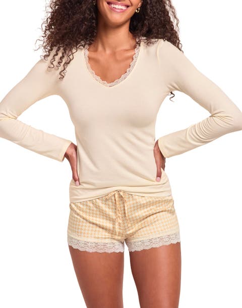 Kezha Long Sleeve Top & Shorts Pajama Set
