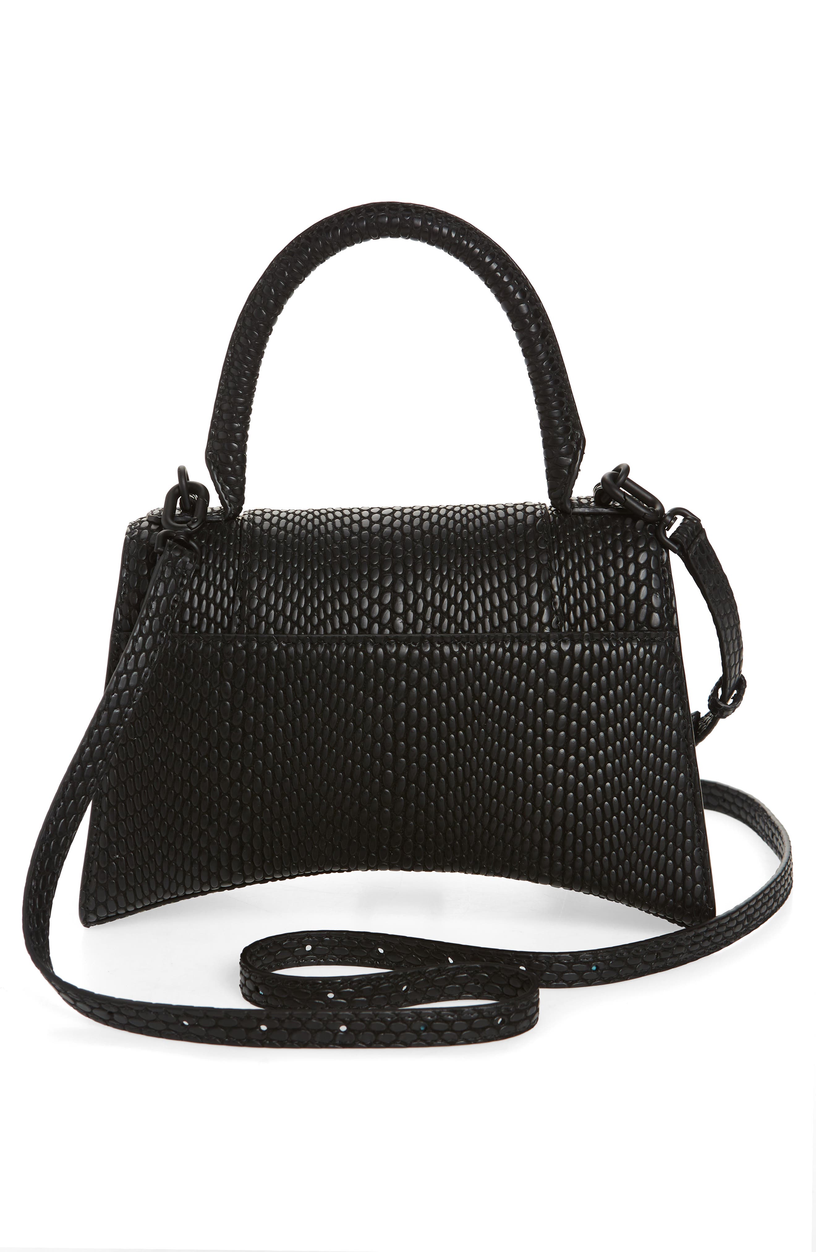 Balenciaga Small Hourglass Cobra Embossed Leather Top Handle Bag, Alternate, color, 