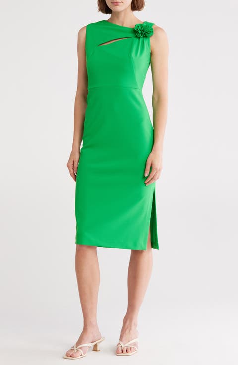 Rosette Cutout Sheath Dress