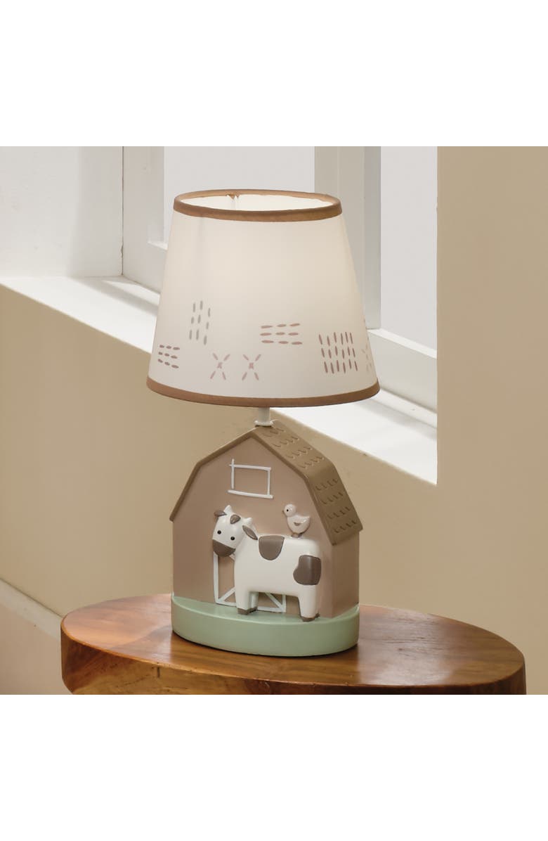 Bedtime Originals Farmyard Friends Decorative Tabletop Nursery Lamp with Shade, Alternate, color, Cream