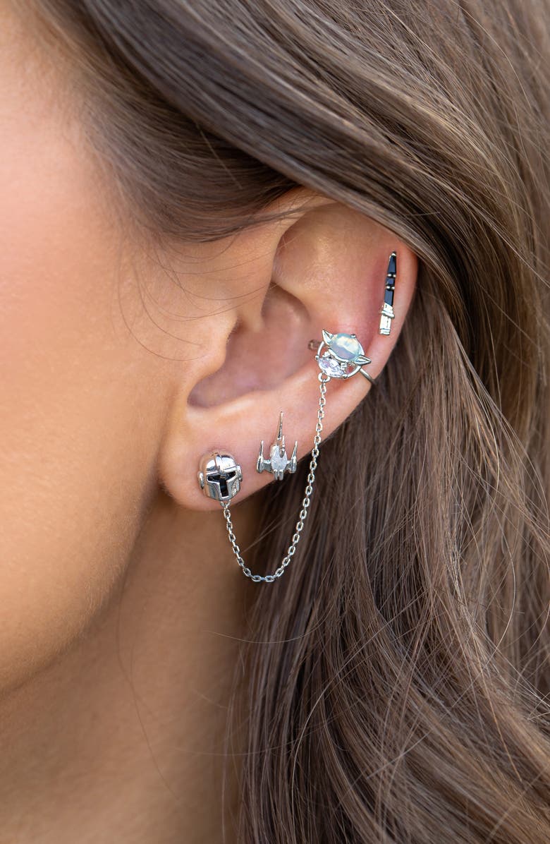 Girls Crew Star Wars This is the Way Set of 3 Mismatched Earrings, Alternate, color, Silver