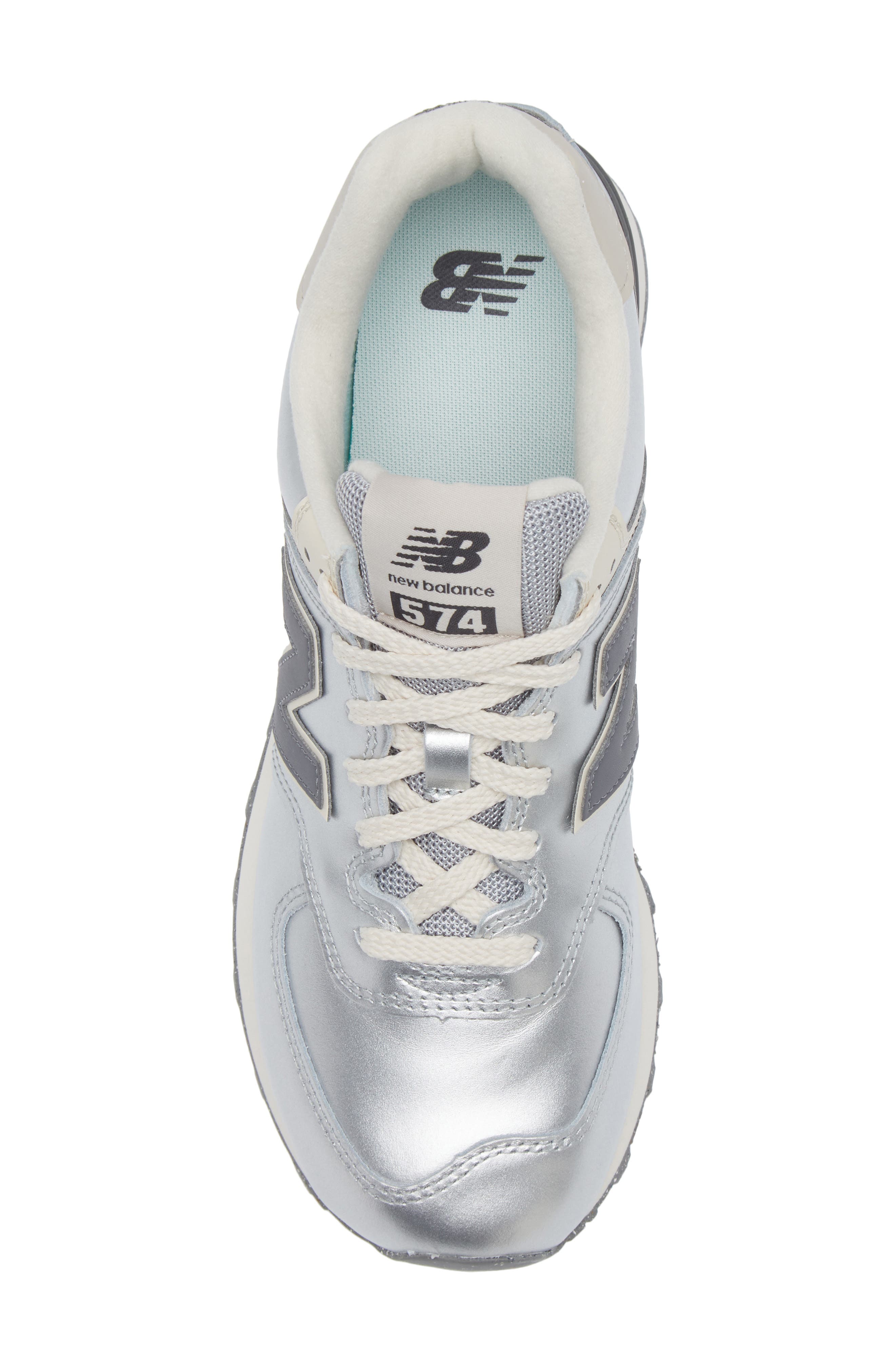 New Balance 574 Sneaker, Alternate, color, Metallic Silver/ Arctic Grey