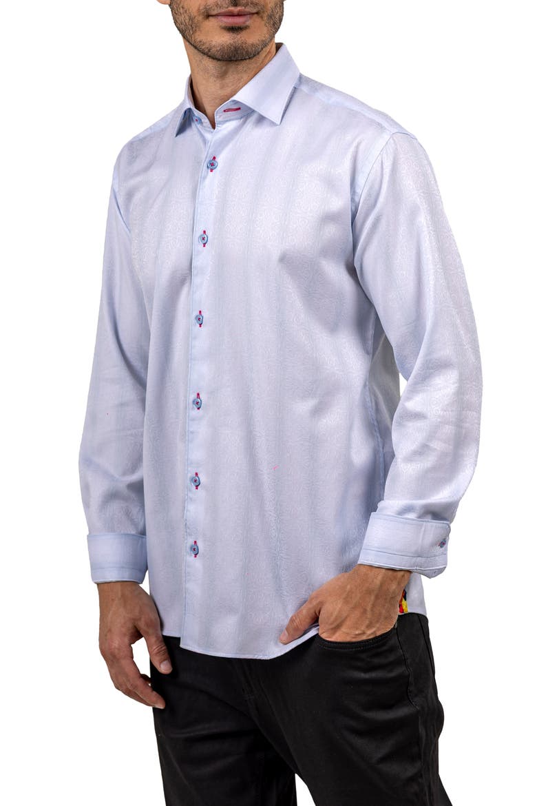 Fibonacci Ascension 0075 Contemporary Fit Button-Up Shirt, Alternate, color, WHITE MULTI