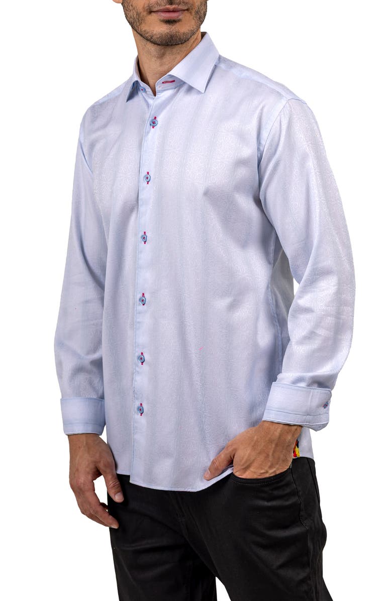 Maceoo Fibonacci Ascension 0075 Contemporary Fit Button-Up Shirt, Alternate, color, White Multi