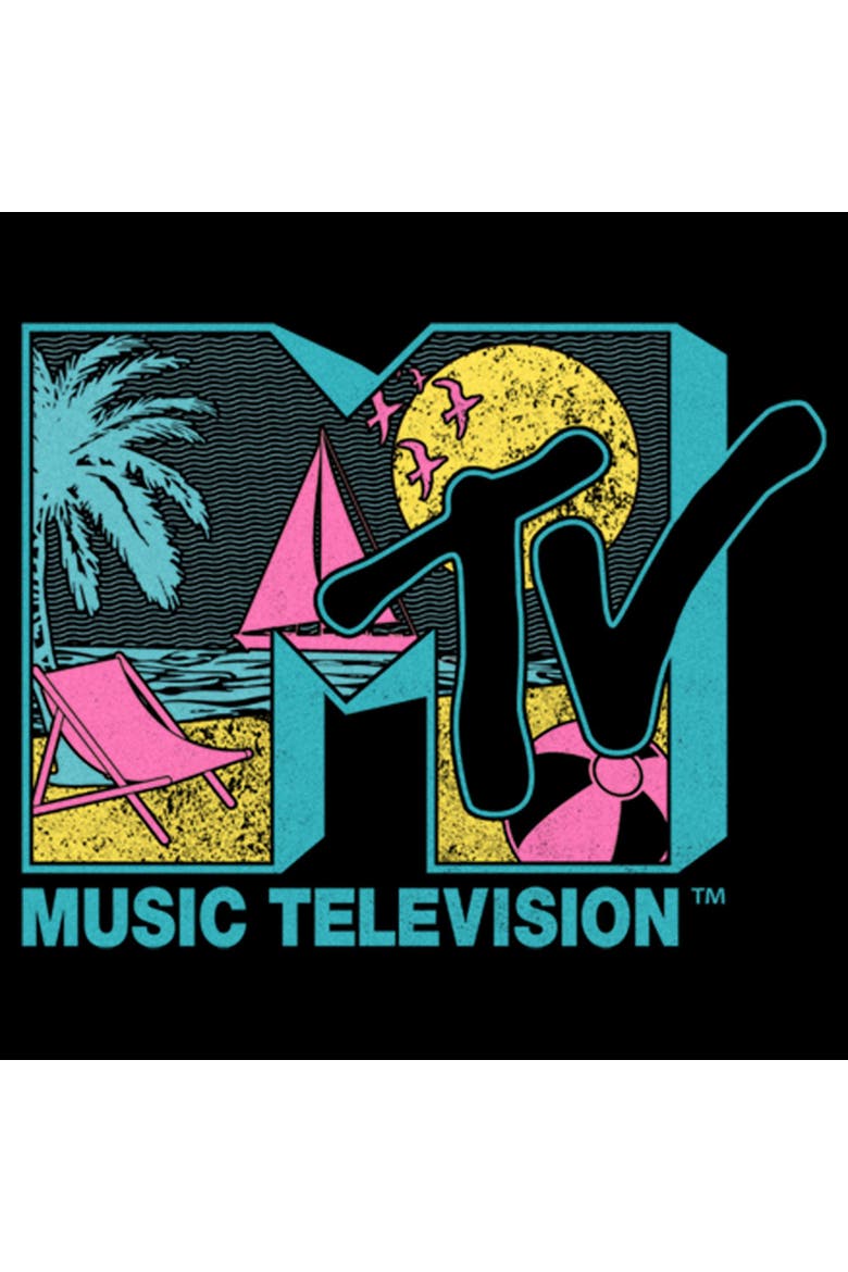 Men's MTV Scene Beach Logo  Graphic T-Shirt, Alternate, color, Black